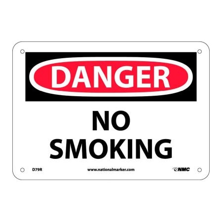 Safety Signs - Danger No Smoking - Rigid Plastic 7H X 10W, D79R